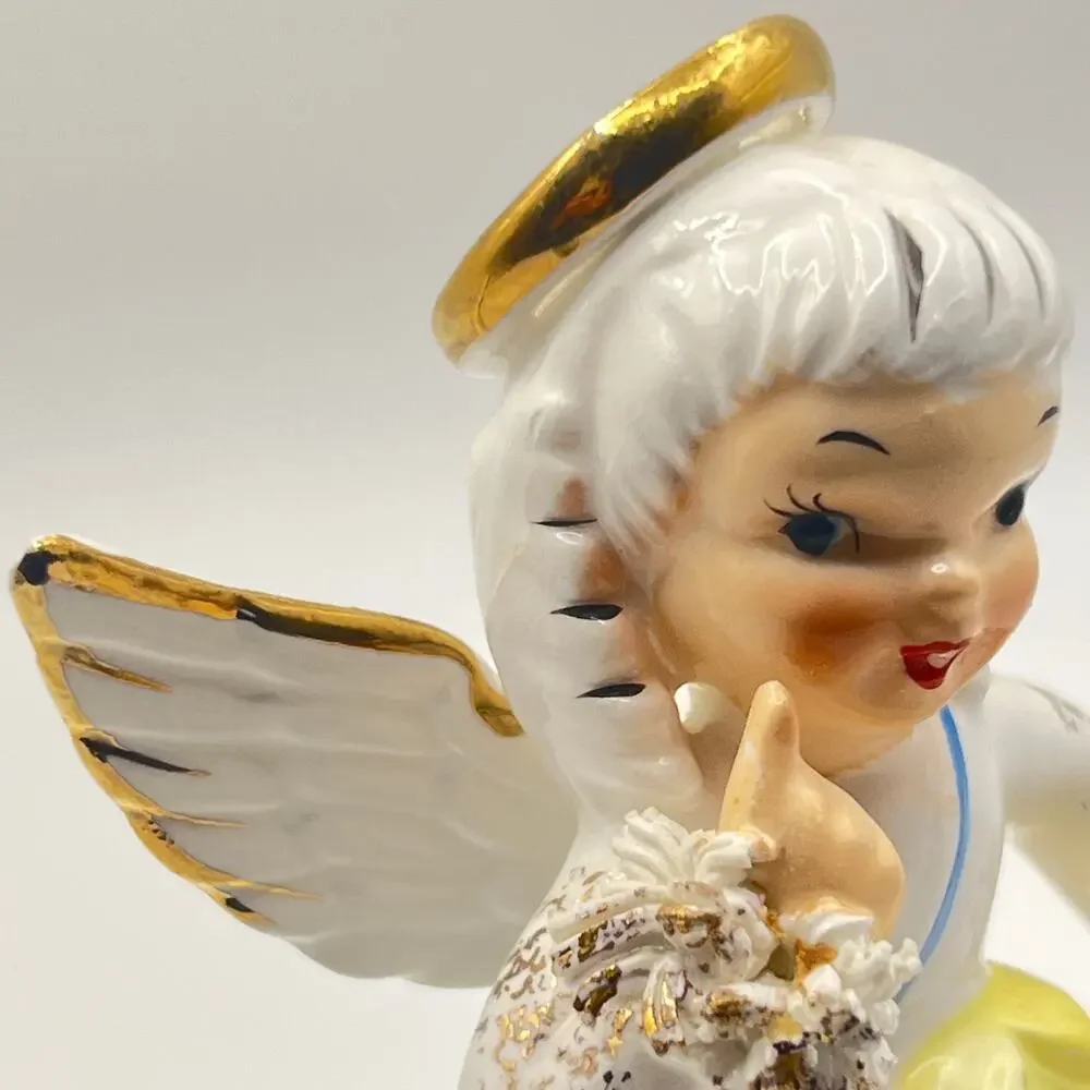 Vintage Napco Japan January Birthday Angel Time Figurine Girl New Years A1361